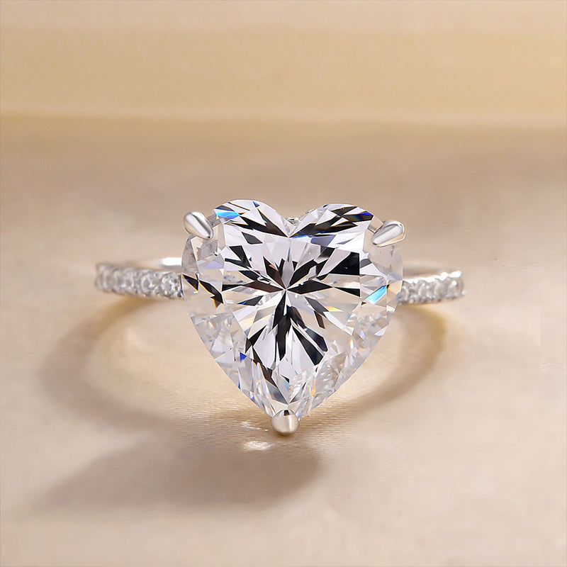 Stylishwe 6.0カラット 人工ダイヤモンド ハートシェイプ 婚約指輪
