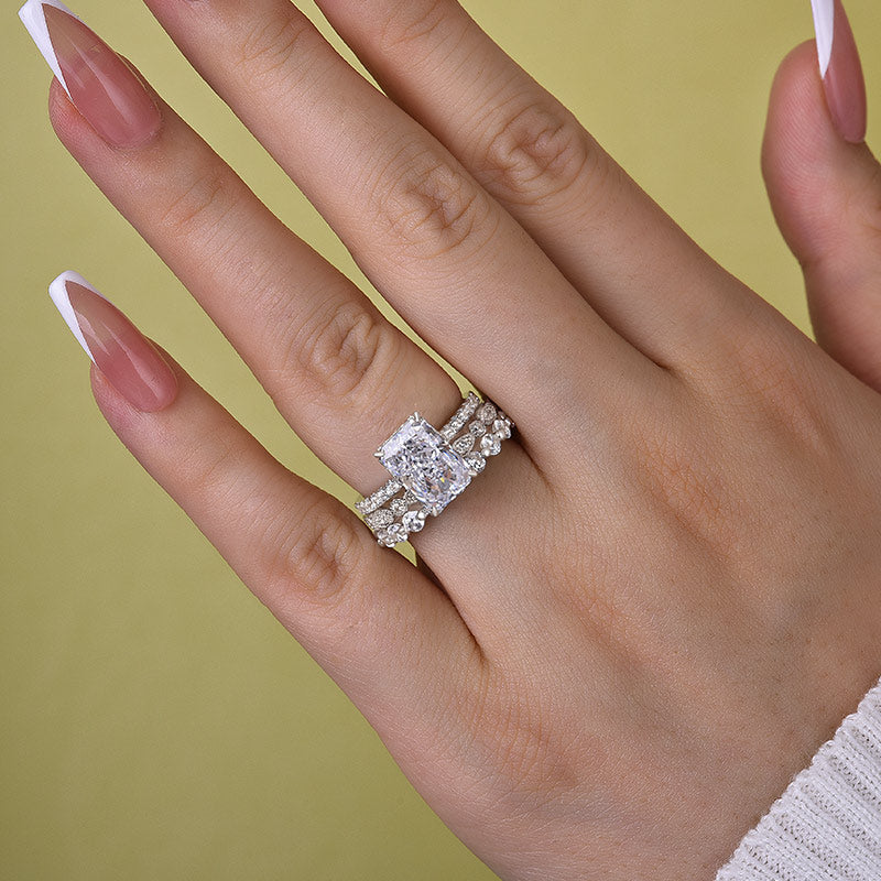 Stylishwe 3.3 carat diamond clear radiant cut set ring 