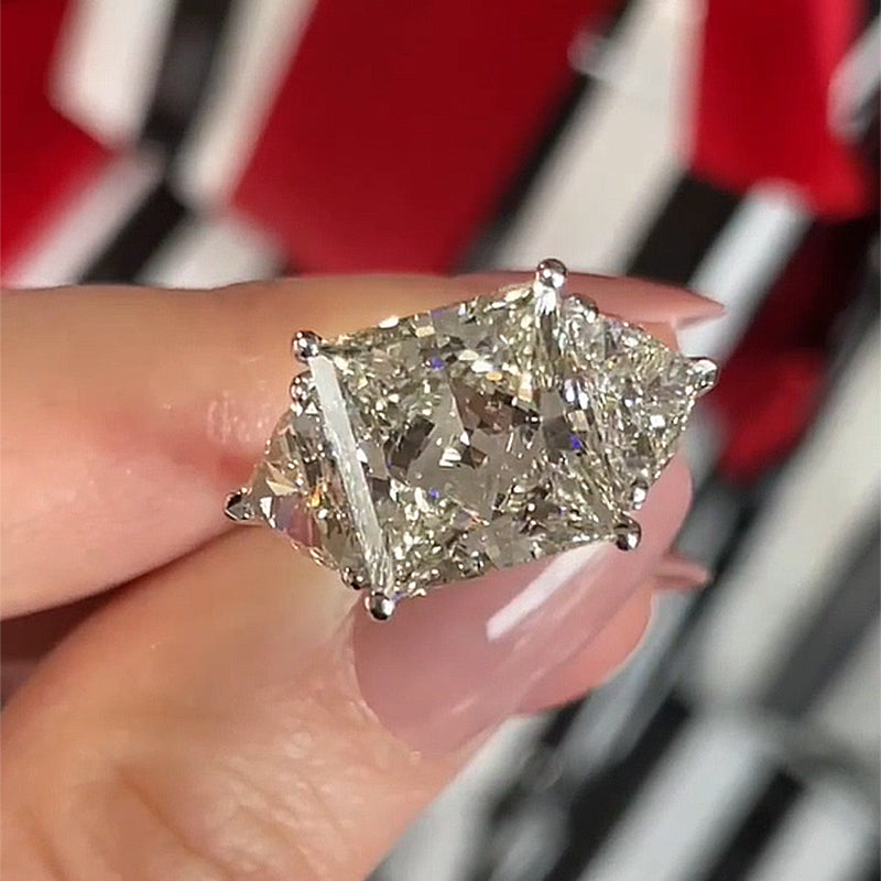 Stylishwe 1.5 Carat White Gold Pear Cut Diamond Clear Engagement Ring 