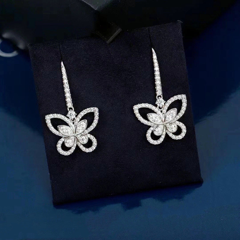 Stylishwe 0.8 carat gorgeous sterling silver drop earrings 
