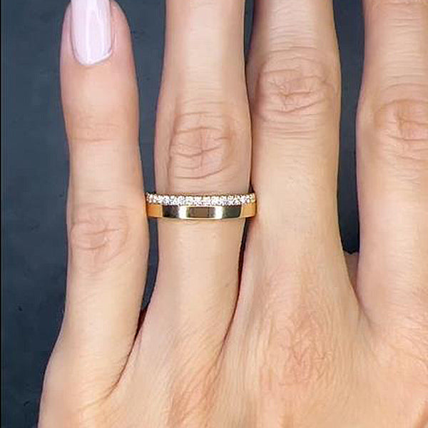 Stylishwe 1.8 carat yellow gold silver eternity ring 