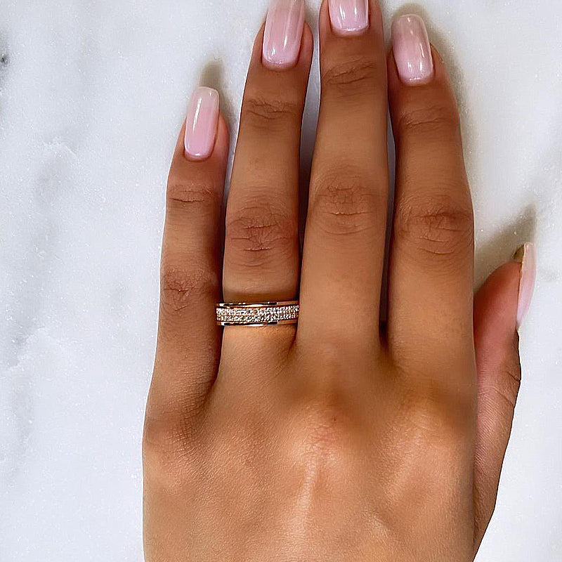 Stylishwe 1.8 carat pink gold eternity ring 
