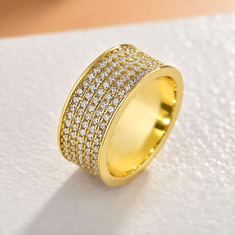 Stylishwe Voluminous 2.0 Carat Yellow Gold Eternity Ring 