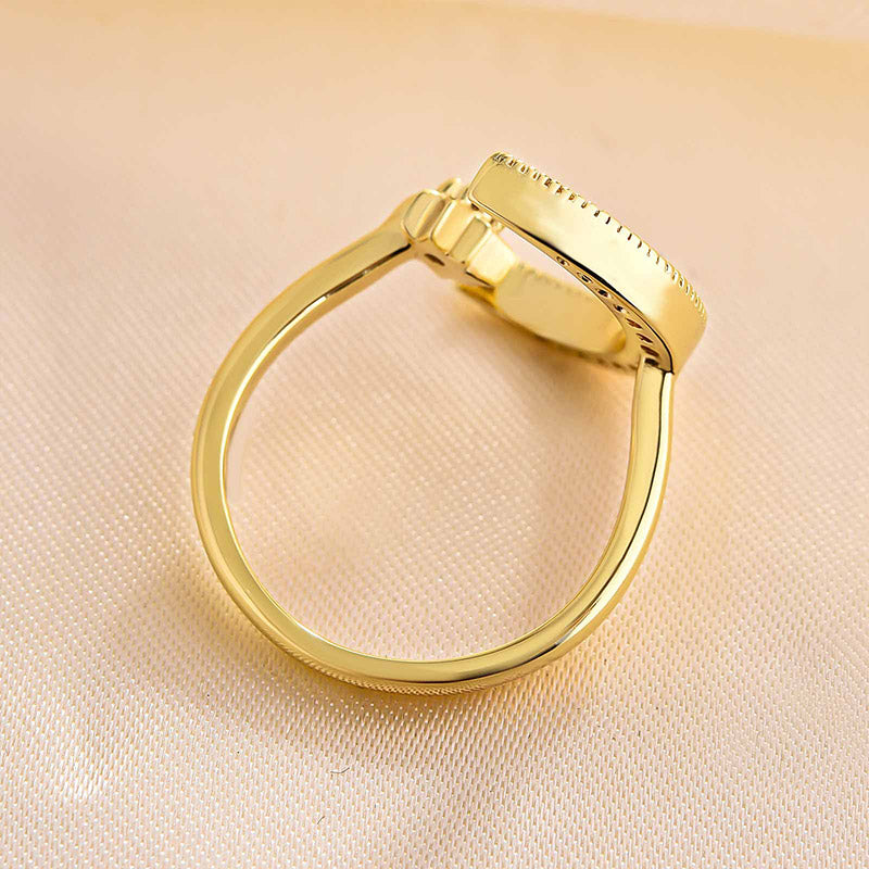 Stylishwe Moon &amp; Star Yellow Gold Wedding Ring 
