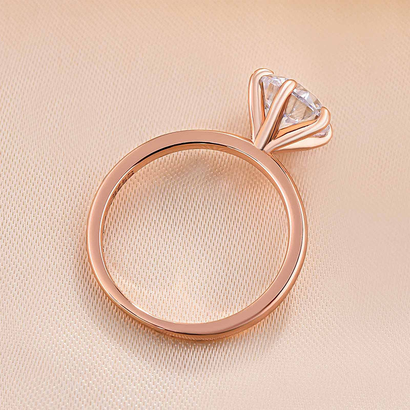 Stylishwe 2.0 Carat Rose Gold Round Cut Engagement Ring Sterling Silver 