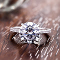Stylishwe 4.0 Carat Delicate 4 Prong Round Cut Engagement Ring Sterling Silver 