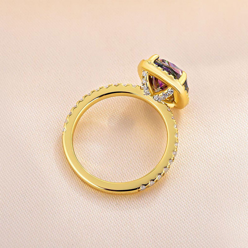 Stylishwe ヘイロー 4.0 カラット アレキサンドライト 婚約指輪