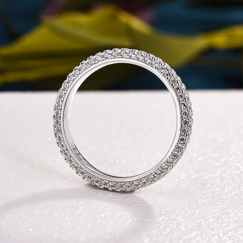 Stylishwe 2.0 Carat Diamond Clear Round Cut Wedding Ring 
