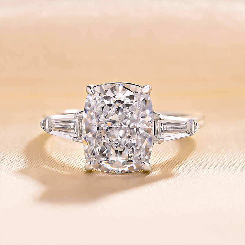 Stylishwe 5.0 Carat Radiant Cut White Sapphire Engagement Ring 