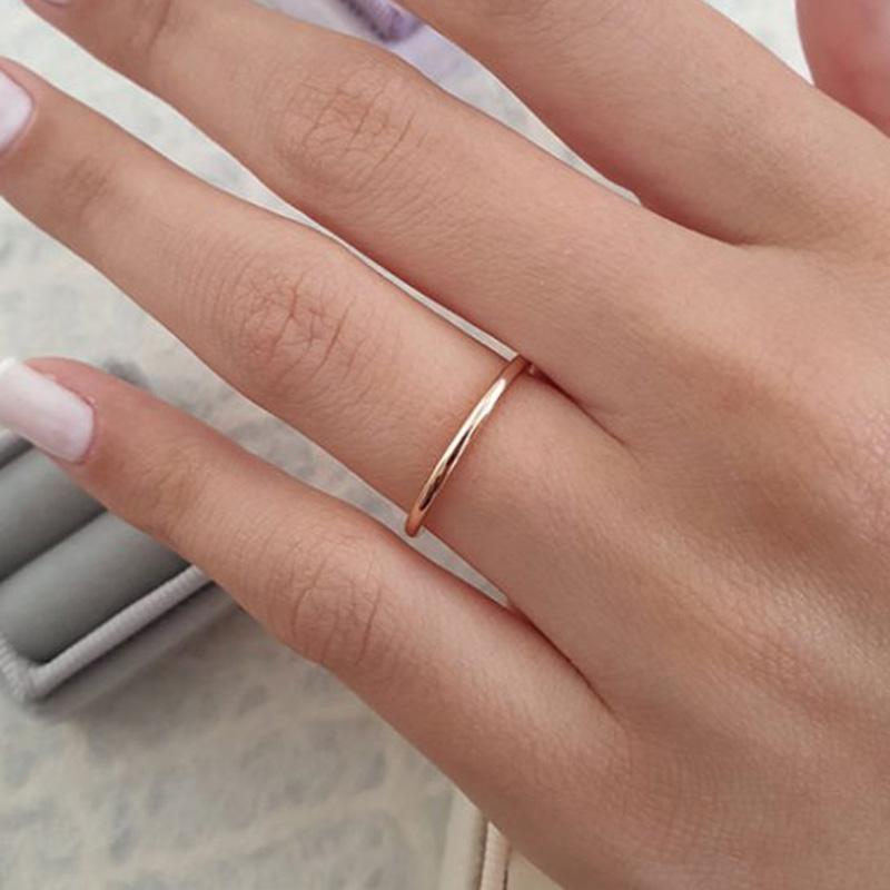 Stylishwe シンプル ピンクゴールド 結婚指輪