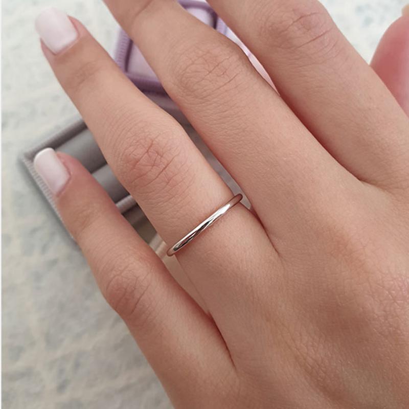 Stylishwe シンプル ホワイトゴールド仕上げ 結婚指輪